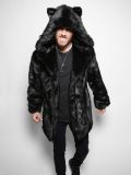 Men's Fall/Winter Faux furry Maxi hooded jacket