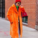 Women Faux furry Long Sleeve Jacket