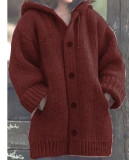 Women cardigan hooded sweater jacket