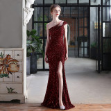 Plus Size Women Sequin Formal Party Maxi Evening Dress