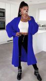 Autumn and winter Women solid knitting pocket cardigan sweater jacket