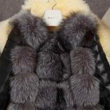 Women Winter Black Long Sleeve Thick Warm Faux Furry Jacket
