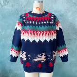 Christmas Women Raglan Sleeve Elk Christmas Tree Sweater