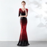 Plus Size Women Sequin Formal Party Maxi Evening Dress