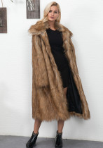 Plus Size Women Faux furry Warm Long Coat Plus Size Women Faux furry Warm Long Coat