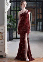 Plus Size Women Sequin Formal Party Maxi Evening Dress