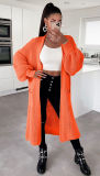 Autumn and winter Women solid knitting pocket cardigan sweater jacket