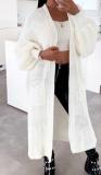 Autumn and winter Women solid knitting pocket cardigan sweater jacket
