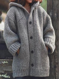 Women cardigan hooded sweater jacket