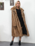 Plus Size Women Faux furry Warm Long Coat