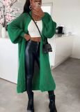 Autumn and winter Women solid knitting pocket cardigan sweater jacket