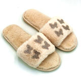 Women flat warm fur slides