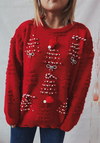 Christmas Women Pearl Christmas New Year Sweater