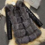 Women Winter Black Long Sleeve Thick Warm Faux Furry Jacket