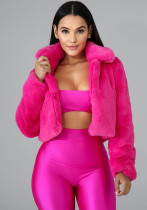 Women Sexy Solid Candy Color Faux furryCrop Jacket Women Sexy Solid Candy Color Faux furryCrop Jacket