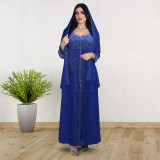 Women Arabian Beaded Chiffon Robe