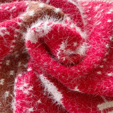 Christmas Women Autumn and Winter Loose Snowflake Round Neck Long Sleeve Sweater