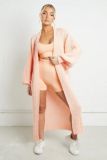 Autumn and winter Women solid knitting pocket cardigan sweater jacket