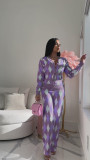 Autumn And Winter Women's Knitting Cardigan Sweater Pants Two-Piece Suit