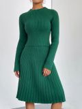 Autumn And Winter Solid Color Knitting Sweater A-Line Skirt Slim Chic Two-Piece Set