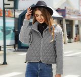 Autumn And Winter Women's Zipper Long Sleeve Fleece Patchwork Jacket For Women