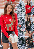 Christmas Knitting Shirt For Women Autumn And Winter Deer Embroidery Christmas Knitting Sweater