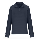 Autumn Comfortable Loose Solid Color Stand Collar Zipper Long Sleeve Patchwork Women's Top