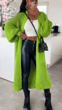 Autumn and winter Women solid knitting pocket cardigan sweater jacket