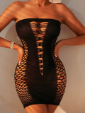Sexy Strapless Hollow Sheer Nightdress