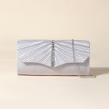 Luxury Evening Bag Shiny Rhinestone Pleated Bag Party Clutch Bag
