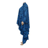 Fashion Plus Size Women's Autumn And Winter Leopard Print Loose Long Top