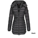 Slim Hooded Zipper Cotton Padded Down Jacket For Women