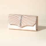 Luxury Evening Bag Shiny Rhinestone Pleated Bag Party Clutch Bag