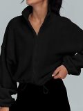 Women's Polar Fleece Sports Coat Stand Collar Fleece Zipper Jacket
