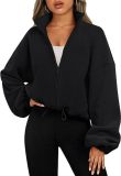 Women's Polar Fleece Sports Coat Stand Collar Fleece Zipper Jacket