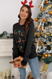Christmas Knitting Shirt For Women Autumn And Winter Deer Embroidery Christmas Knitting Sweater