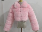 Long Sleeve Turndown Collar Faux Fur Women's Jacket