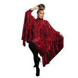 Fashion Plus Size Women's Autumn And Winter Leopard Print Loose Long Top