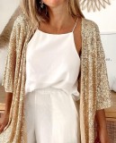 Autumn Women's Sequin Plus Size Loose Jacket