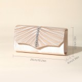 Luxury Evening Bag Shiny Rhinestone Pleated Bag Party Clutch Bag