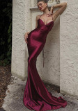 Women's Winter Fashion Sexy Low Back Strappy Evening Dress
