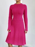 Autumn And Winter Solid Color Knitting Sweater A-Line Skirt Slim Chic Two-Piece Set