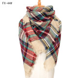 Autumn and winter imitation cashmere plaid square scarf scarf shawl