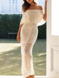 Women Casual Cutout Lace-up Shawl Dress