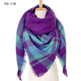 Autumn and winter imitation cashmere plaid square scarf scarf shawl