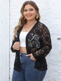 Plus Size Women Sexy Mesh See-Through Casual Jacket