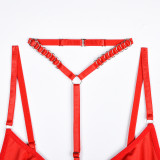 Women Halter Neck Crop Suspender Top