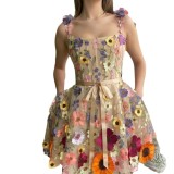 Women Floral Embroidered Bodycon Dress
