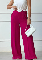 Women Casual Thin Solid Loose Pleated Wide Leg Pants Women Casual Thin Solid Loose Pleated Wide Leg Pants