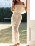 Women Casual Cutout Lace-up Shawl Dress